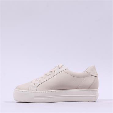 Paul Green Side Panel Laced Trainer - Beige Sparkle